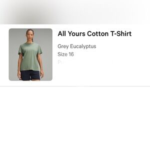 Lululemon Grey Eucalyptus All Yours Cotton T-Shirt